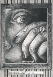 Menstrual Blues, Janet de Wagt 1981 Postcard