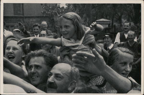 Crowd Saluting Adolf Hitler Nazi Germany