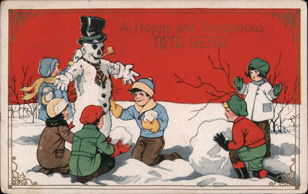 A happy and prosperous new year Snowmen