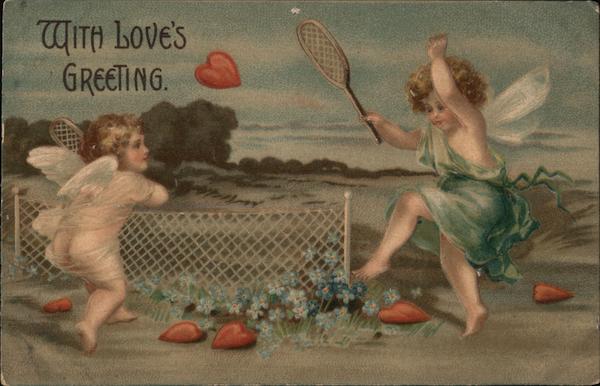 With Love's Greeting Ellen Clapsaddle Cupid