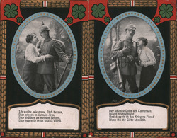 Set of 2 German WWI Soldier/Romance Cards Postcard