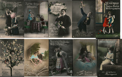 Lot of 10: Greek Romance, Couples, Women Postcard Postcard Postcard