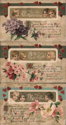 Set of 3: Valentine Children, Schmucker? Postcard Postcard Postcard