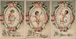 Set of 3 Cupids, Schmucker? Postcard Postcard Postcard