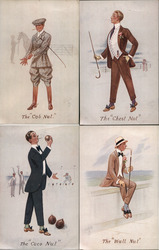 Art Deco Men The "Nut" Series 8640 Postcard