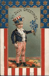 4th July Greetings Postcard