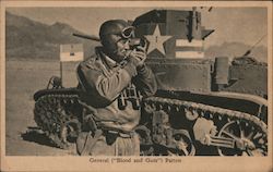 General "Blood and Guts" Patton with Sherman Tank Postcard