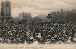 American Troops marching through Paris, July 4th 1917 Postcard