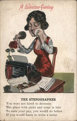 A Valentine Greeting -- The Stenographer Postcard