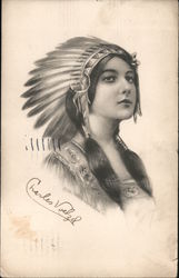 Beautiful Native American Woman Postcard