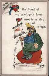 To My Valentine In The Flood Of My Grief, Your Love Is A Ship Of Refuge Postcard