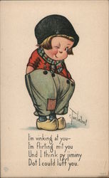 Winking Girl Dutch Charles Twelvetrees Postcard Postcard Postcard