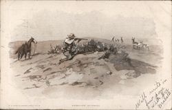 Antelope Hunting Postcard
