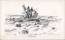 The Scouts -- Native Americans on the Plains Charles Marion Russell Postcard Postcard Postcard