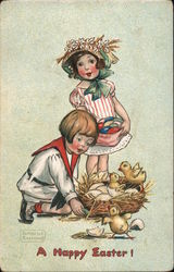 A Happy Easter With Chicks Katharine Gassaway Postcard Postcard Postcard