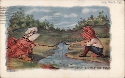 Just A Line Or Two Fishing Postcard Postcard Postcard