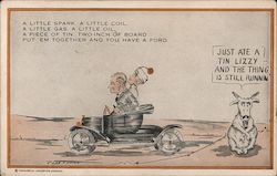 Man Driving Tin Lizzy Postcard