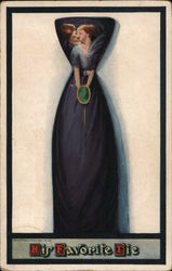 Handpainted Tie of Couple at Knot Postcard