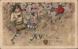A Valentine Message - Football Cupid Samuel L. Schmucker Postcard Postcard Postcard