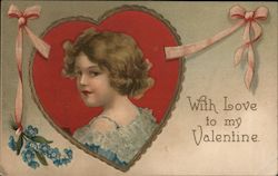With Love to My Valentine Women Ellen Clapsaddle Postcard Postcard Postcard