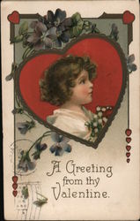 A Greeting from thy Valentine Hearts Ellen Clapsaddle Postcard Postcard Postcard