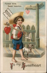 Forever Thine, Sweet Valentine, St. Valentine, To My Sweetheart Cupid Ellen Clapsaddle Postcard Postcard Postcard