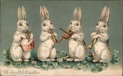 A joyful waster - bunny musical Postcard