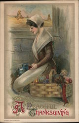 A Peaceful Thanksgiving Women Samuel L. Schmucker Postcard Postcard 