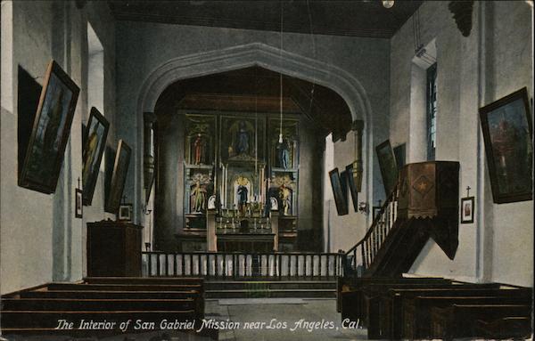 The Interior of San Gabriel Mission Los Angeles California