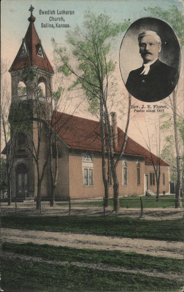 Swedish Lutheran Church, Rev. J.E. Floren, Pastor Since 1887 Salina Kansas