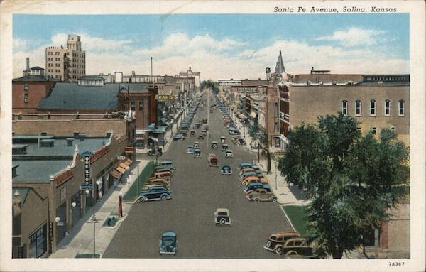 Looking Along Santa Fe Avenue Salina Kansas