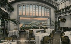 Glimpse of the State Capitol from Roof Garden, Hotel Utah Postcard