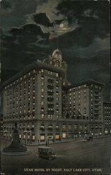 Utah Hotel by Night Salt Lake City, UT Postcard Postcard Postcard