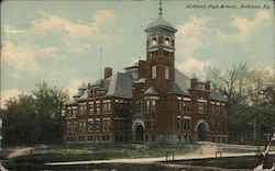 High School Building Postcard