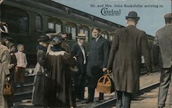 Mr. and Mrs. John Rockefeller Arriving in Cleveland Postcard