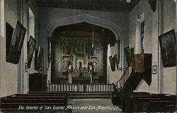 The Interior of San Gabriel Mission Postcard
