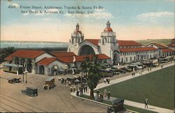 Union Depot, Atchinson, Topeka & Santa Fe Ry., San Diego & Arizona Ry. Postcard