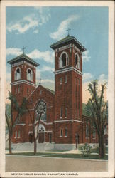 New Catholic Church Manhattan, KS Postcard Postcard Postcard