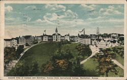 General View of Campus and Buildings, Kansas State Agricultural College Postcard