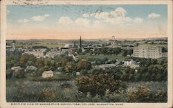 Bird's Eye View Of Kansas State Agricultural College Postcard