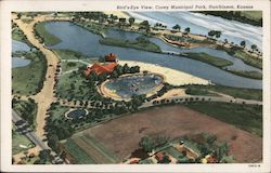 A Bird's-Eye View of Carey Municipal Park Hutchinson, KS Postcard Postcard Postcard