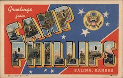 Greetings From Camp Phillips Salina, KS Postcard Postcard Postcard