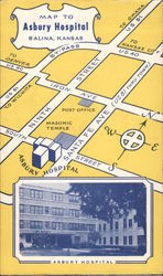 Map to Asbury Hospital Postcard