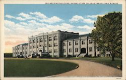 Engineering Building, Kansas State College Postcard