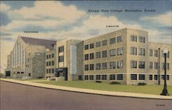 Field House and Gymnasium, Kansas State College Postcard