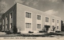 Memorial Library, Kansas Wesleyan Postcard