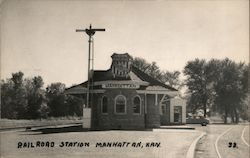 Railroad Station Manhattan, KS Postcard Postcard Postcard