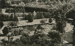 Formal Garden, Kansas State College Postcard