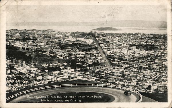 City and Bay As Seen From Twin Peaks San Francisco California
