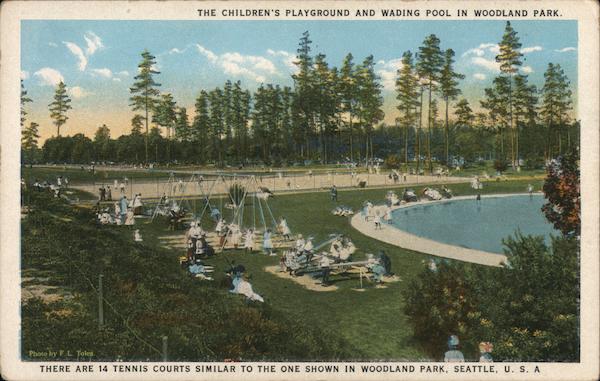 The Children's Playground and Wading Pool in Woodland Park Seattle Washington